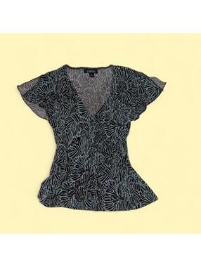 A. Byer Women's Blue and Multi Blous